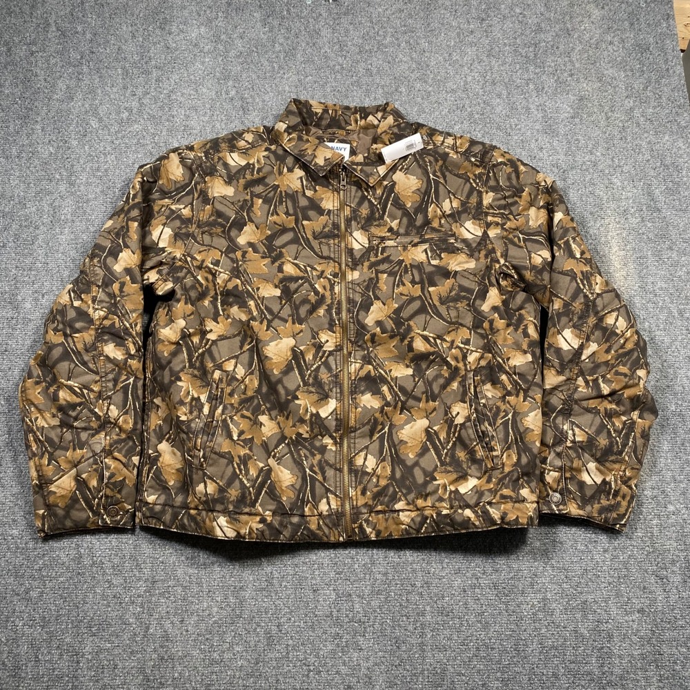 Old Navy Mens Camouflage Bomber Jacket Full Zip Collared Lightweight L